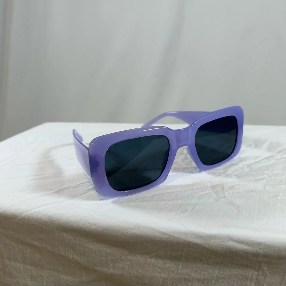 Purple Rectangular Sunglasses - Fashion Women's Shades